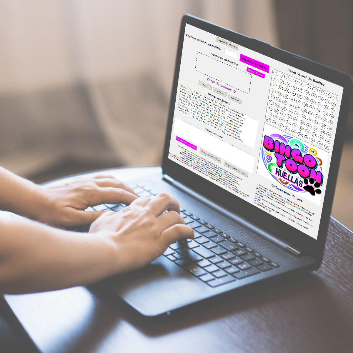 Captura de Bingotoon en pantalla